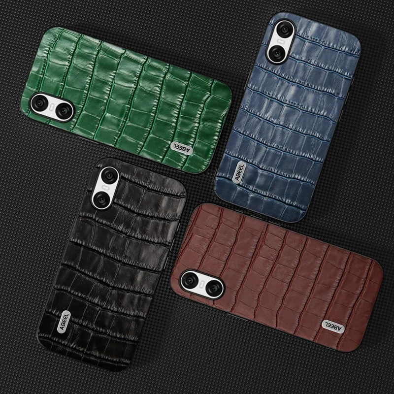 ABEEL For Sony Xperia 10 VI Cell Phone Cases Genuine Cow Leather+PC+TPU Drop-Proof Cover - Black