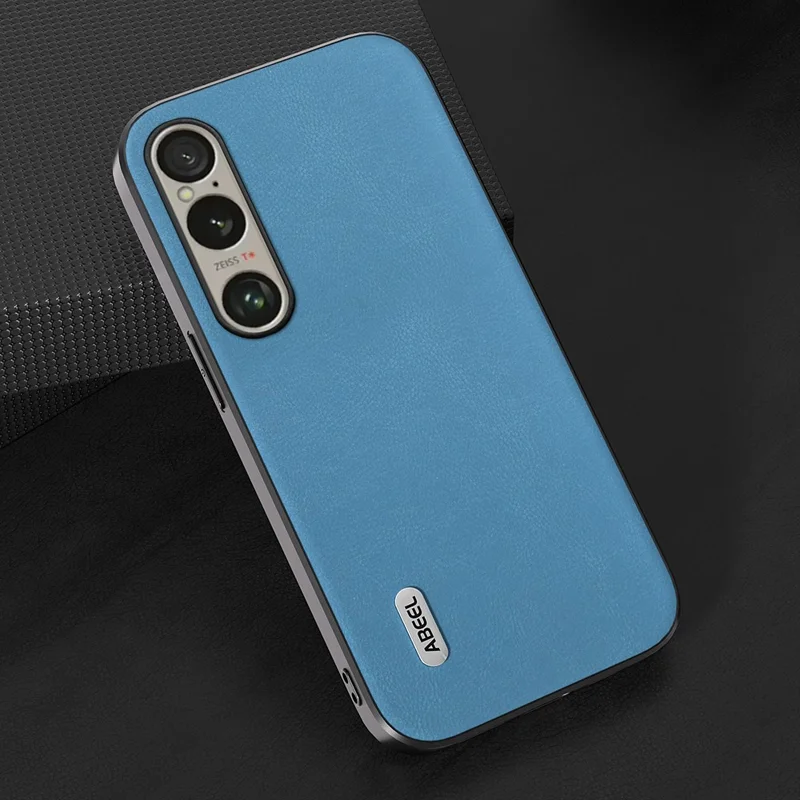 ABEEL For Sony Xperia 1 VI Anti-Fall Phone Case Textured Leather Coated PC+TPU Cover - Sky Blue