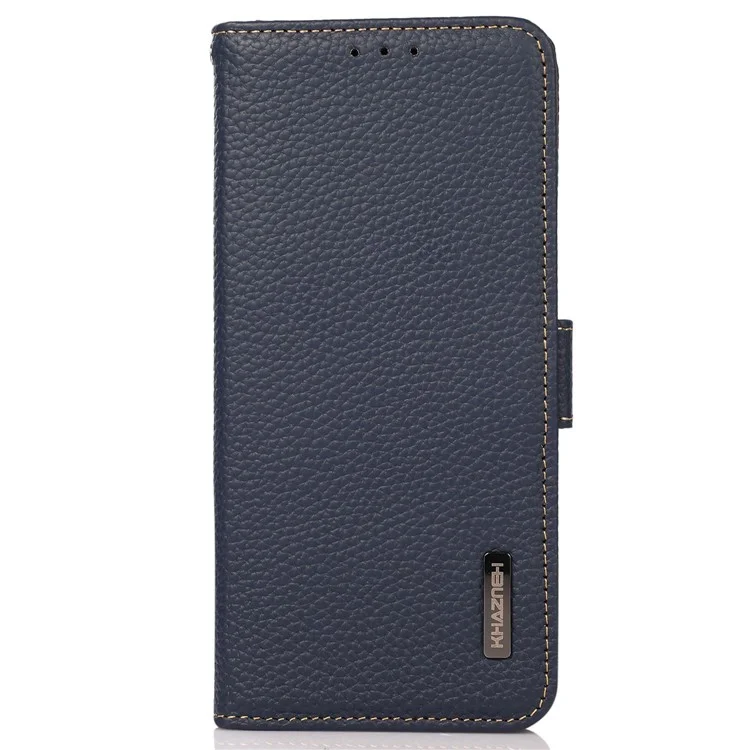 KHAZNEH For Sony Xperia 1 VI Case Side-Magnetic Genuine Cow Leather RFID Blocking Cover - Blue