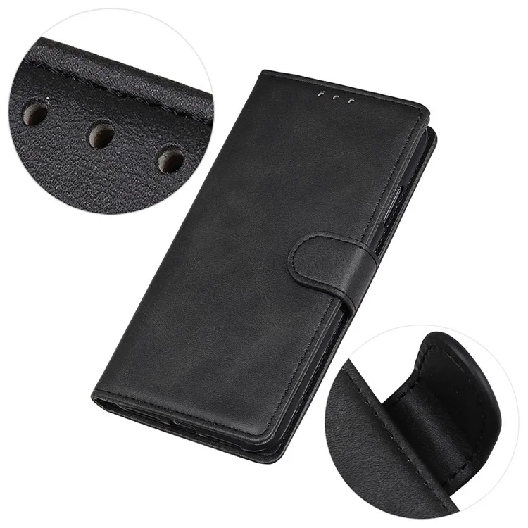 For Honor 200 Lite Case Cowhide Texture Leather Wallet Stand Flip Phone Cover - Black