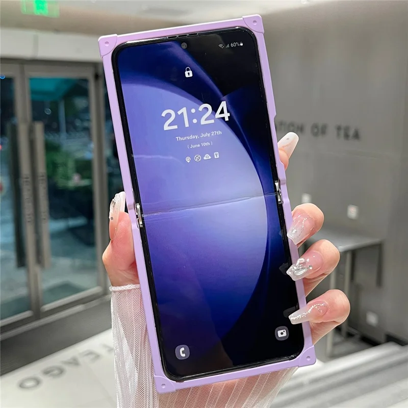 Per Samsung Galaxy Z Flip5 5G Cover Telefono Decorazione Rhinestone TPU+PC Motivo a Diamante Copertura Metallica - Rosa