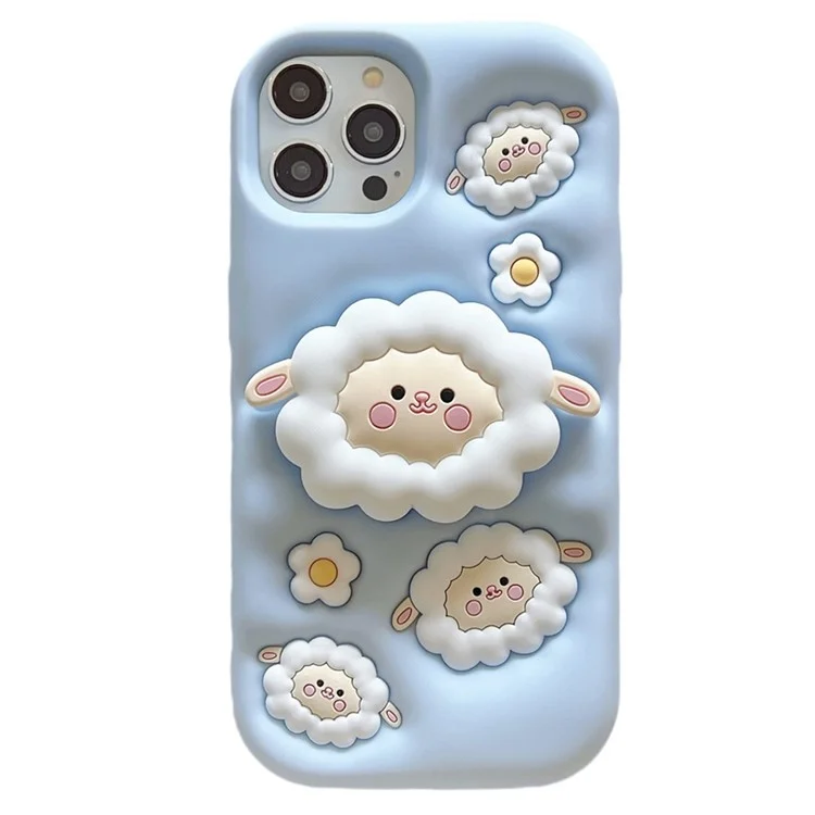 For iPhone 14 Pro Wholesale Phone Case Sheep Shape Kickstand Silicone Cellphone Cover