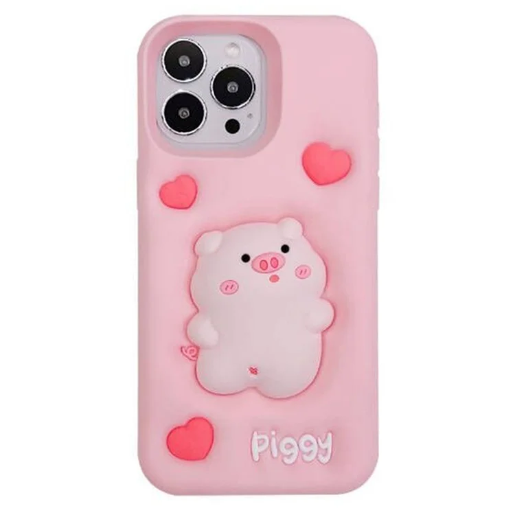 Phone Case for iPhone 14 Pro Wholesale Phone Cover Soft Decompression Pig Decor Silicone Shell