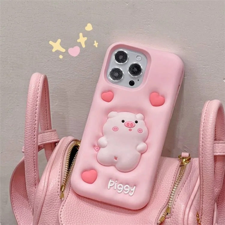 Phone Case for iPhone 14 Pro Wholesale Phone Cover Soft Decompression Pig Decor Silicone Shell
