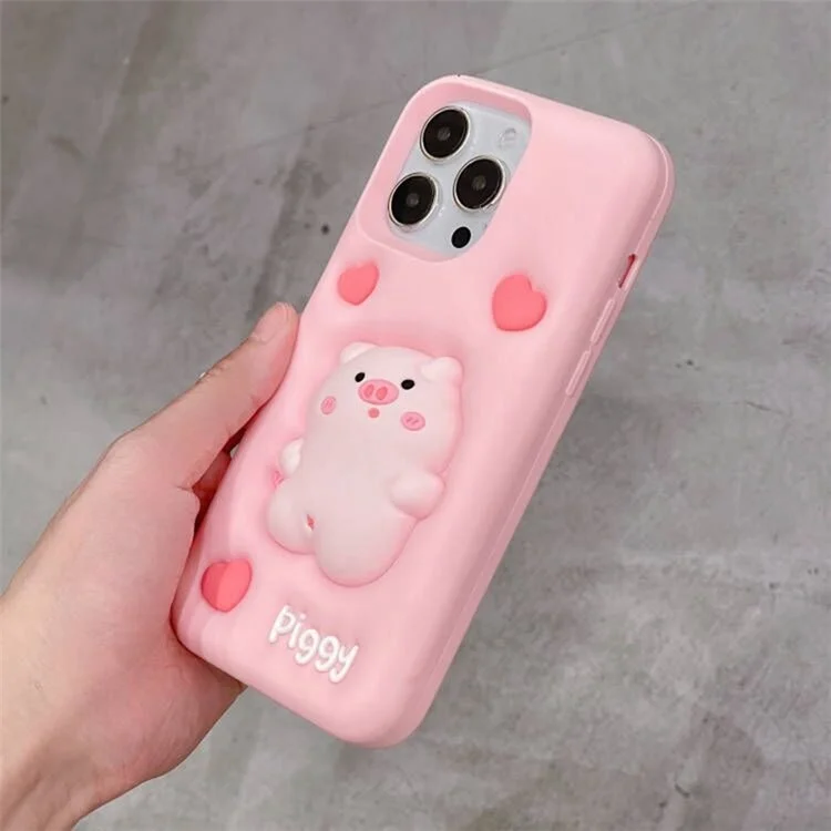 Phone Case for iPhone 14 Pro Wholesale Phone Cover Soft Decompression Pig Decor Silicone Shell