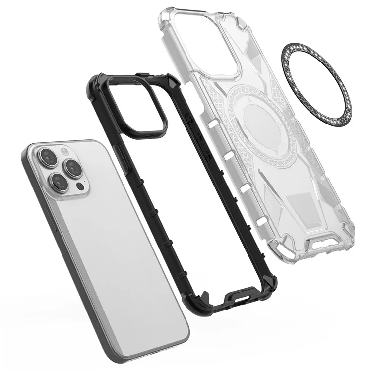 Funda para iPhone 15 Pro compatible con MagSafe TPU+PC Slim Phone Cover - Transparente