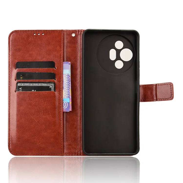 Für TCL 50 XL 5G Hülle Crazy Horse Textur Leder Handy Cover Mobilzubehör Großhandel - Braun