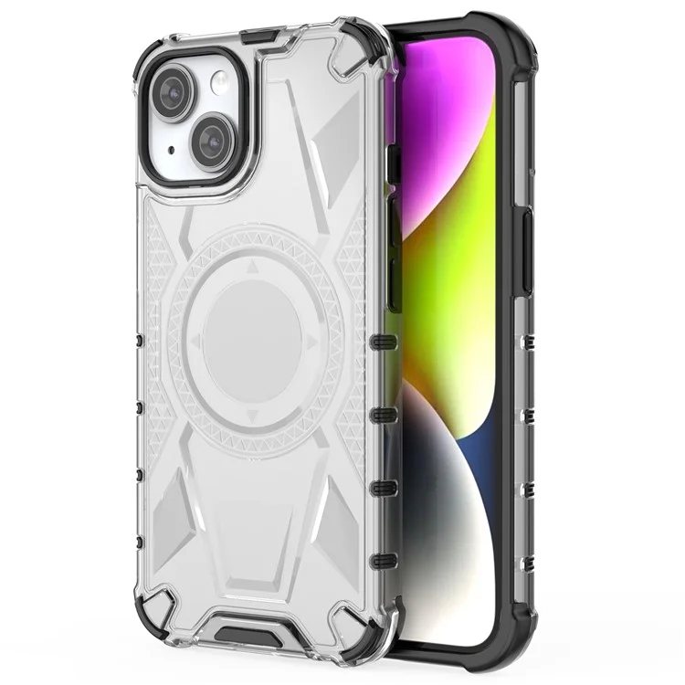 Для iPhone 15 чехол PC+TPU Anti-Drop Armor Rugged Phone Cover - прозрачный