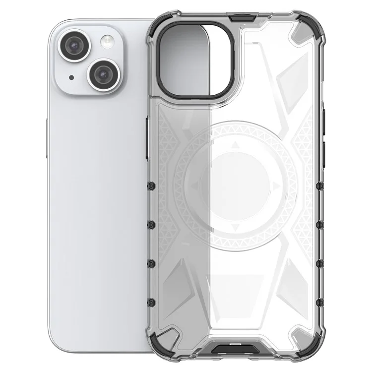 Для iPhone 15 чехол PC+TPU Anti-Drop Armor Rugged Phone Cover - прозрачный