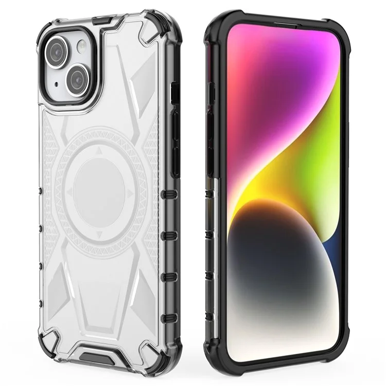 Для iPhone 15 чехол PC+TPU Anti-Drop Armor Rugged Phone Cover - прозрачный