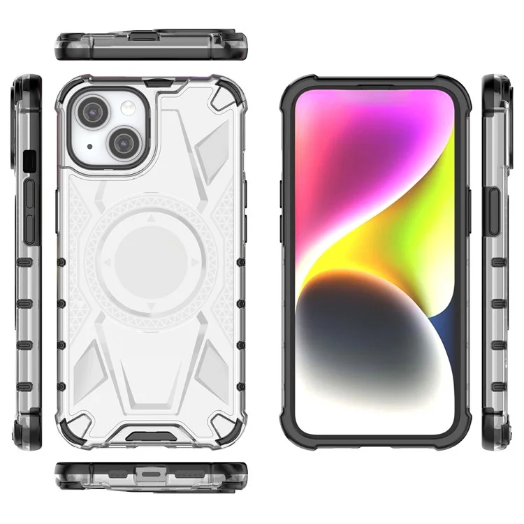 Для iPhone 15 чехол PC+TPU Anti-Drop Armor Rugged Phone Cover - прозрачный