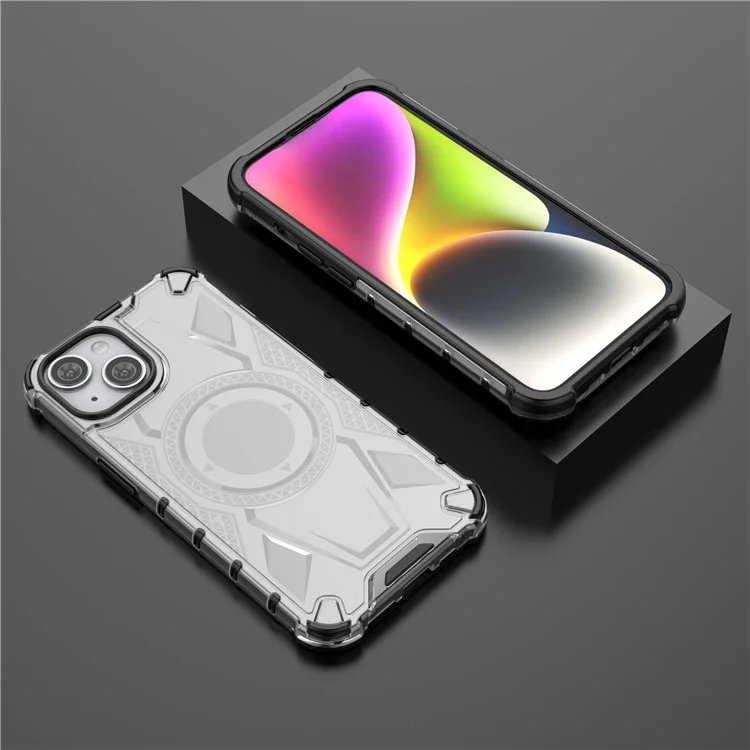 Для iPhone 15 чехол PC+TPU Anti-Drop Armor Rugged Phone Cover - прозрачный