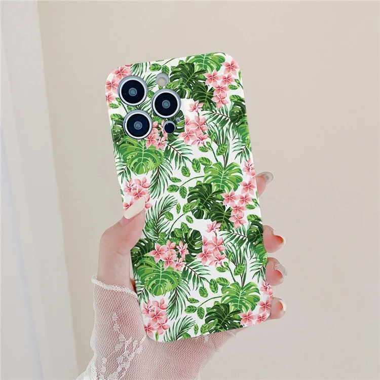 For iPhone 14 Pro Max Tropical Plant Pattern Phone Case Hard PC Phone Back Cover Shell