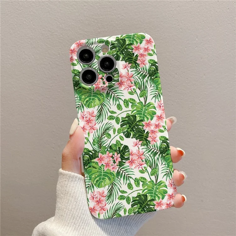 For iPhone 14 Pro Max Tropical Plant Pattern Phone Case Hard PC Phone Back Cover Shell