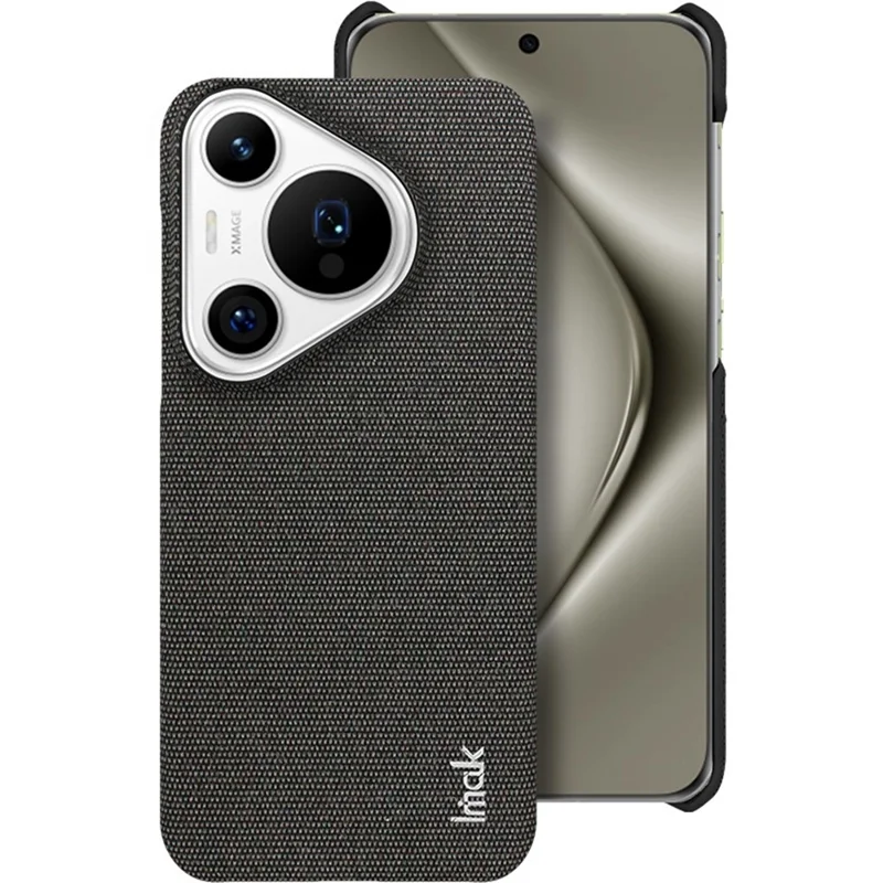 IMAK Ruiyi Series for Huawei Pura 70 Pro / Pura 70 Pro+ Case Fabric Texture Leather+PC Phone Back Cover - Black