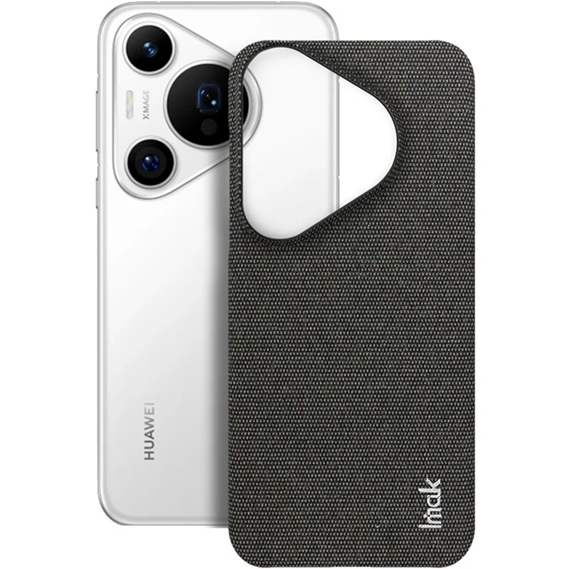 IMAK Ruiyi Series for Huawei Pura 70 Pro / Pura 70 Pro+ Case Fabric Texture Leather+PC Phone Back Cover - Black