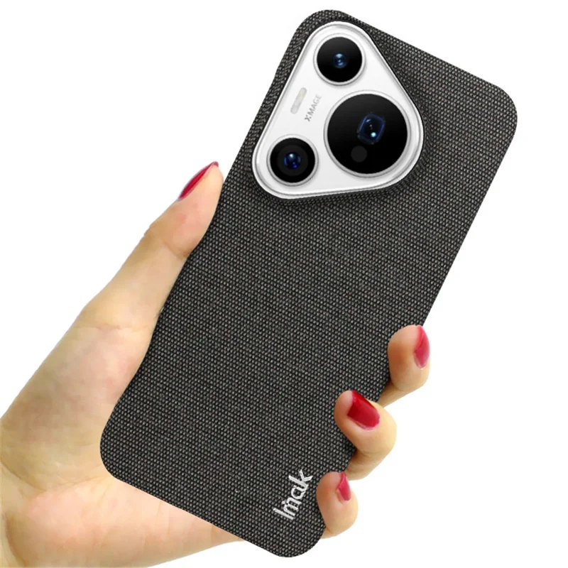 IMAK Ruiyi Series for Huawei Pura 70 Pro / Pura 70 Pro+ Case Fabric Texture Leather+PC Phone Back Cover - Black
