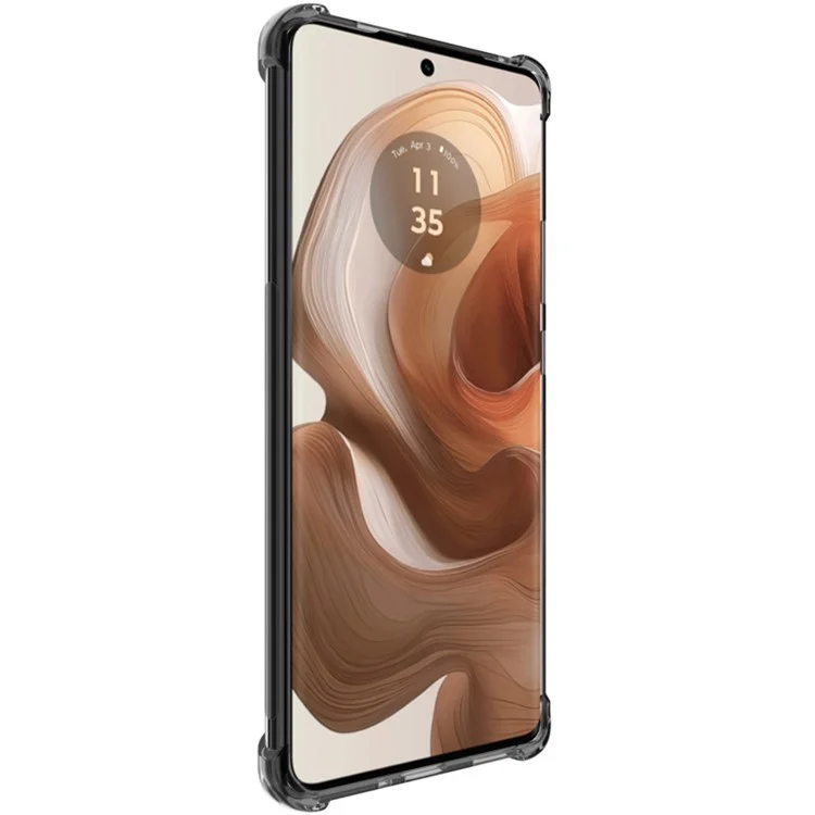 IMAK Pour Motorola Edge 50 Ultra 5G / Moto X50 Ultra 5G Étui TPU Transparent Dos Airbag Coins - Noir Transparent