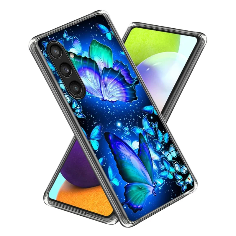 For Samsung Galaxy A14 4G / 5G Case Pattern Slim Soft TPU Back Cover - Blue Butterflies