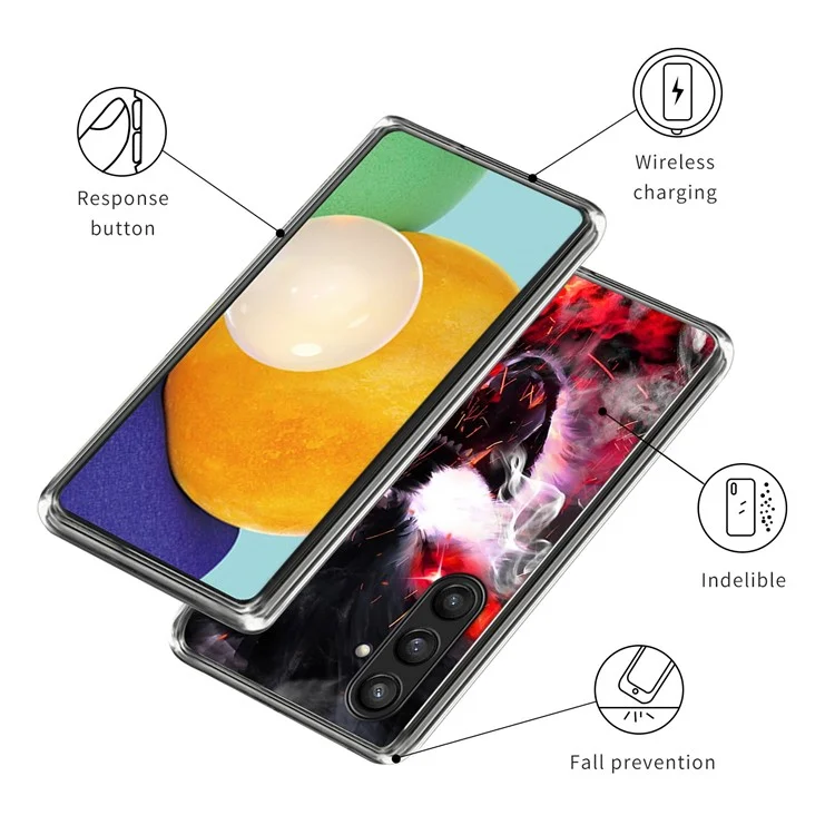 For Samsung Galaxy A05s 4G Case Pattern Flexible TPU Shock Absorption Phone Cover - Fierce Wolf