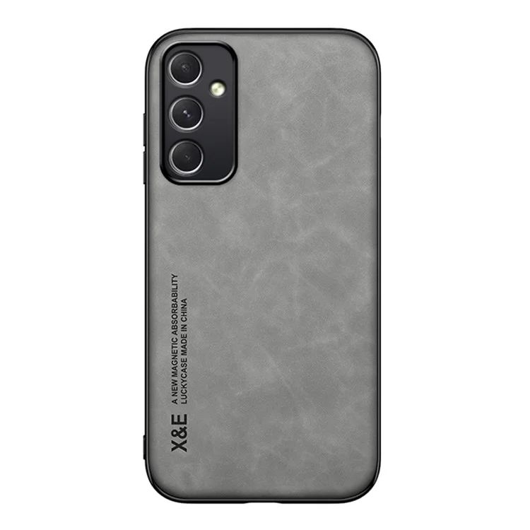 X&E Per Custodia Samsung Galaxy A35 5G PU Pelle Rivestita TPU+PC Skin-Touch Custodia Telefonica - Grigio Chiaro