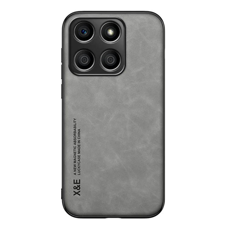 X&E For Honor X8b 4G Capa de Telefone Resistente a Choques em Couro+TPU+PC - Cinza Claro