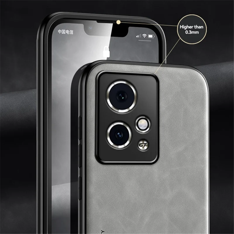 X&E For Honor 90 GT 5G Case PU Leather+TPU+PC Phone Shell Skin-Touch Phone Cover - Light Grey