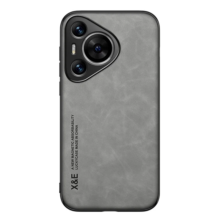 X&E Para Huawei Pura 70 Pro / Pura 70 Pro+ Funda Cuero+TPU+PC Hybrid Cubierta del Teléfono - Gris Claro