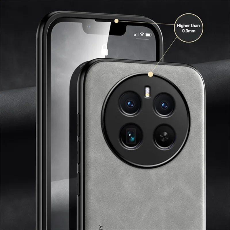 X&E For Realme 12 4G / 12+ 5G Case Skin-Touch PU Leather+TPU+PC Phone Cover - Light Grey