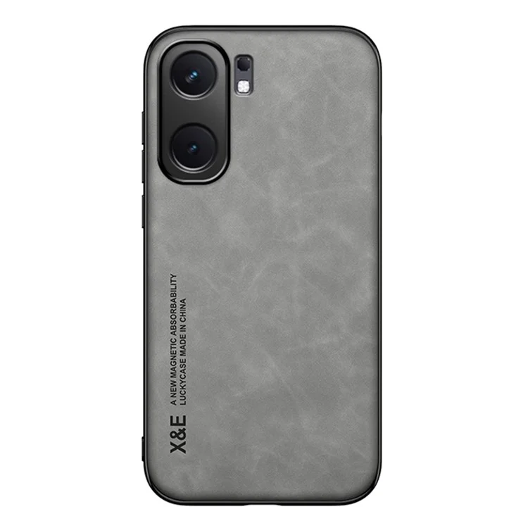 X&E Per vivo iQOO Neo9 5G Slim Case Skin-Touch Pelle PU+TPU+PC Cover per telefono - Grigio chiaro