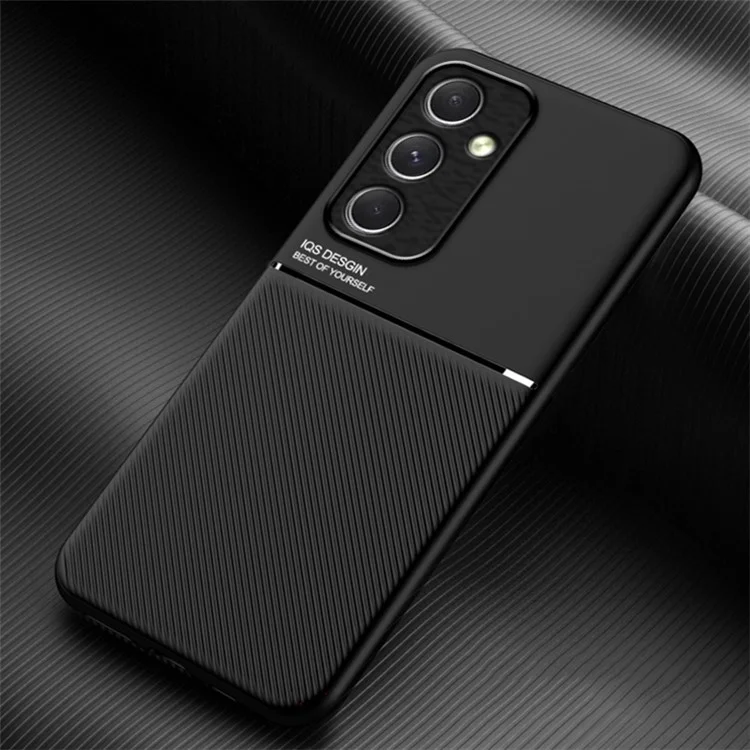 Funda para Samsung Galaxy A55 5G de piel sintética con soporte para montaje magnético en el coche - Negro