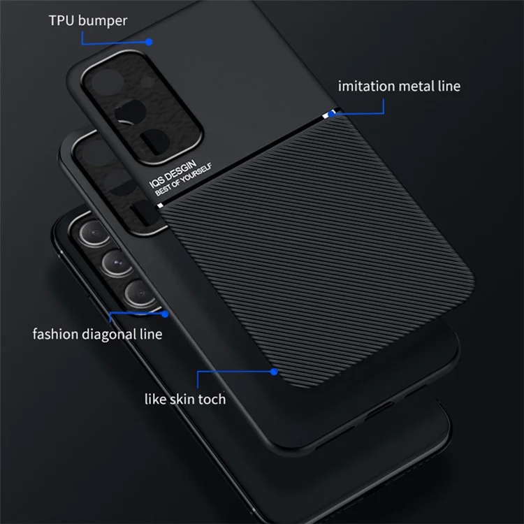 Funda para Samsung Galaxy A55 5G de piel sintética con soporte para montaje magnético en el coche - Negro