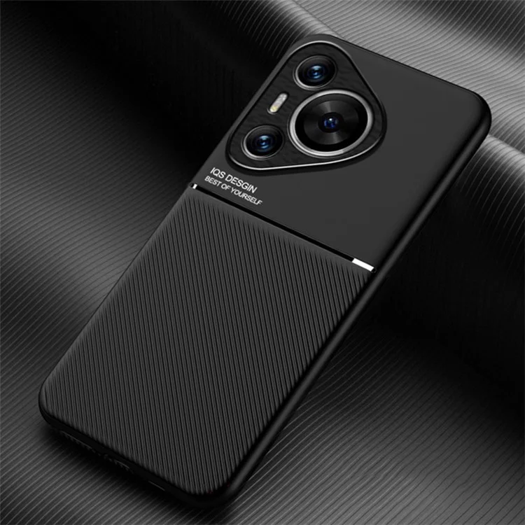 Для Huawei Pura 70 Чехол PU Кожа + PC + TPU Чехол для телефона Подходит для магнитного автомобильного держателя - Черный