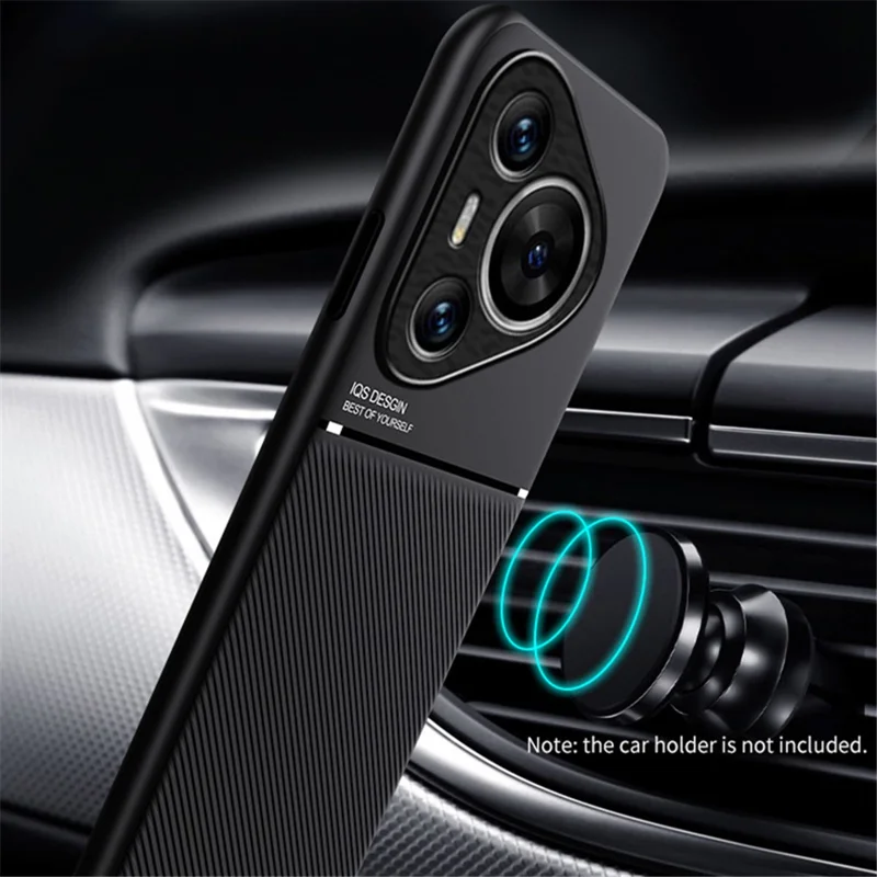 Para Huawei Pura 70 Capa Case PU Leather+PC+TPU Capa de Telefone Ajusta-se ao Suporte de Carro Magnético - Azul