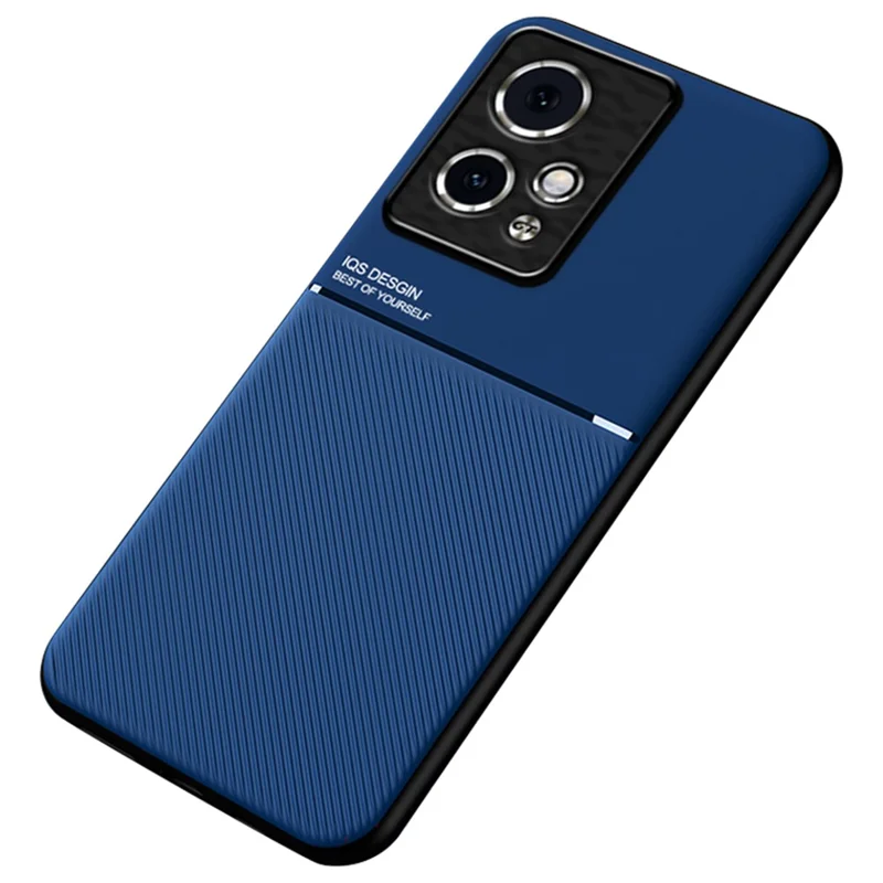 For Honor 90 GT 5G Case Lines Imprinted Leather Coated PC+TPU Phone Cover - Azul
