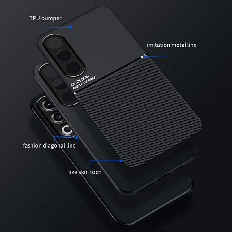For OnePlus Ace 3V 5G Case PU Leather+PC+TPU Protective Phone Cover Works with Magnetic Car Mount - Black
