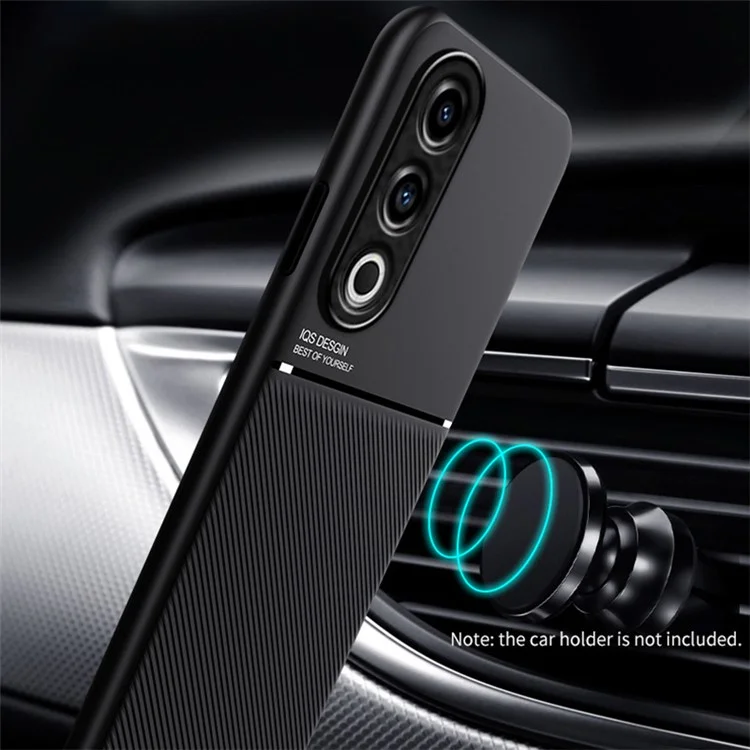 For OnePlus Ace 3V 5G Case PU Leather+PC+TPU Protective Phone Cover Works with Magnetic Car Mount - Black