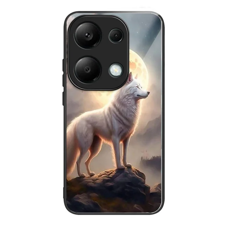 Для Xiaomi Poco M6 Pro 4G / Redmi Note 13 Pro 4G Чехлы TPU+Закаленное стекло Узорный чехол для телефона - Лунный волк