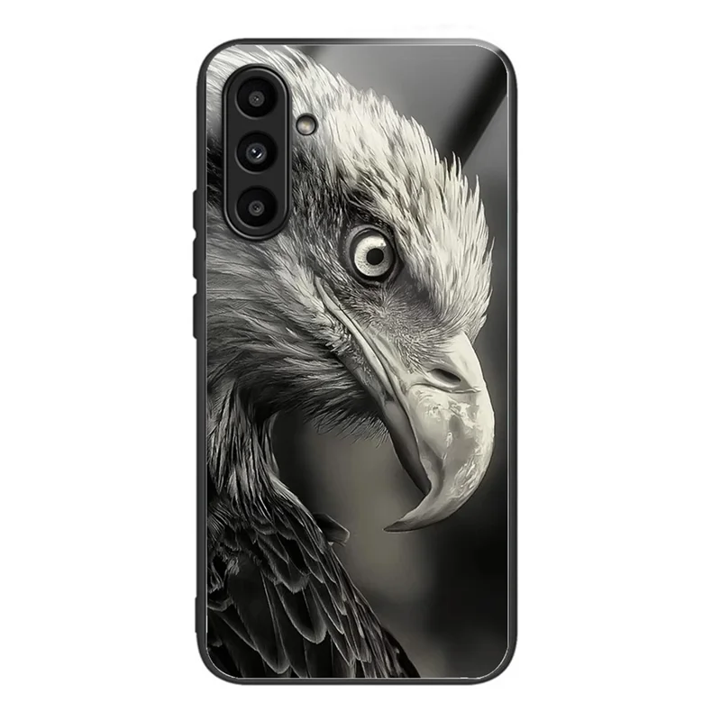 For Samsung Galaxy A24 4G (162.1 x 77.6 x 8.3mm) Back Protector Case TPU+Tempered Glass Phone Cover - Eagle