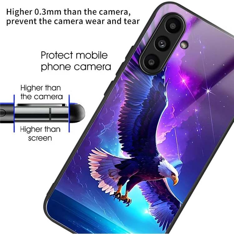 Pour Samsung Galaxy A25 5G (Global) (161,0 X 76,5 X 8,3 mm) Étui arrière TPU + Verre trempé Housse de téléphone - Aigle volant
