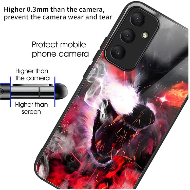 Pour le Samsung Galaxy A55 5G Étui de gros Cas TPU + Verre trempé Résistant aux rayures Housse de téléphone - Loup sauvage