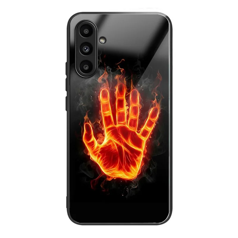 For Samsung Galaxy A34 5G Wholesale Case Drop-proof TPU+Tempered Glass Cell Phone Cover - Fire Palm