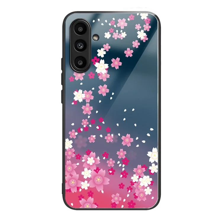 For Samsung Galaxy A14 4G / 5G Wholesale Case Fall Proof TPU+Tempered Glass Phone Cover - Pink Flowers