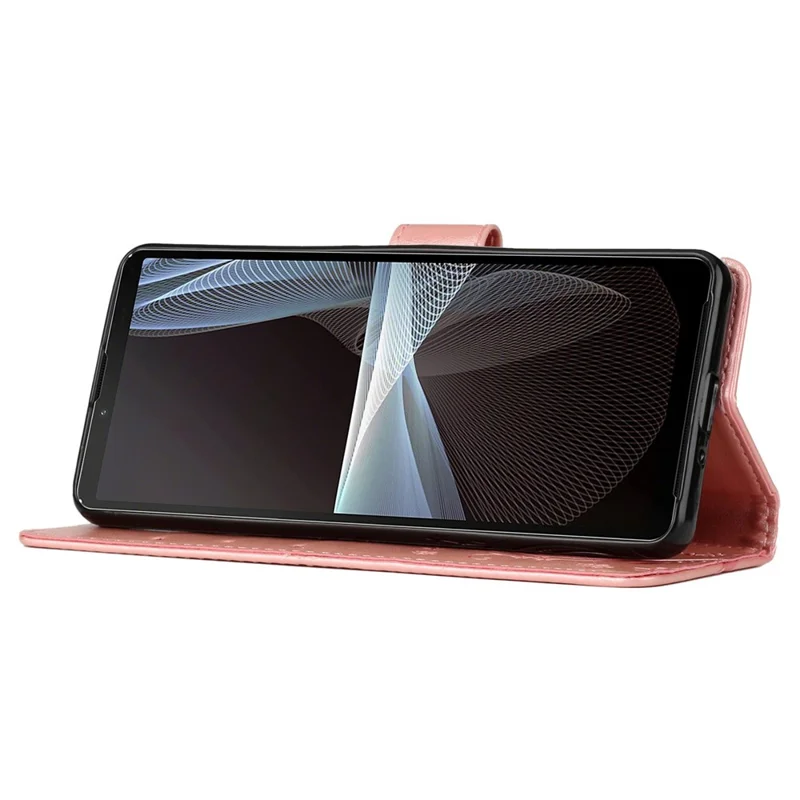 For Sony Xperia 1 VI Wallet Case Butterfly Imprinted Phone Leather Cover - Rose Gold