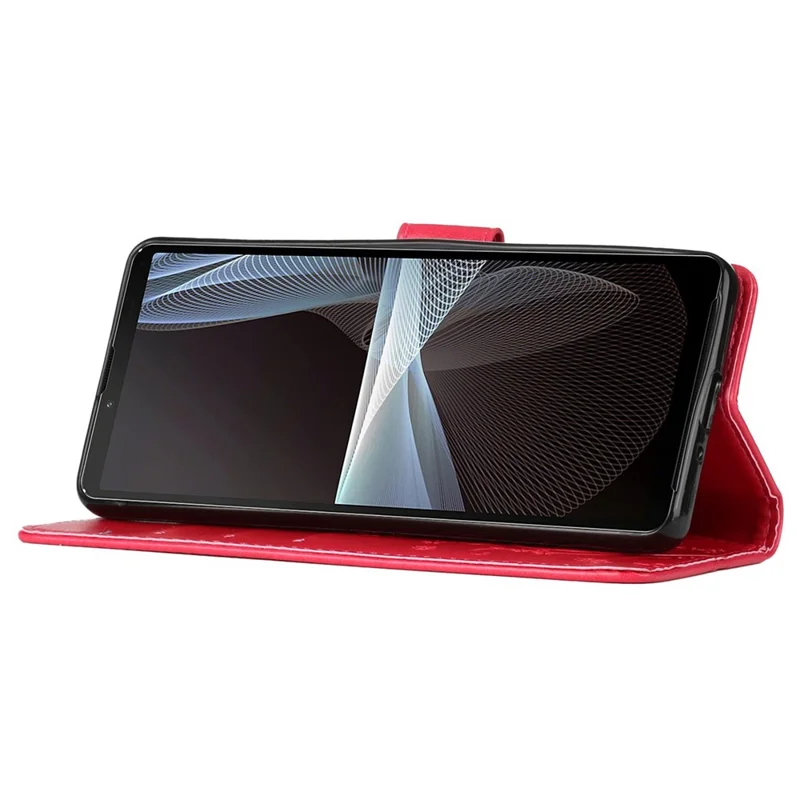For Sony Xperia 1 VI Wallet Case Butterfly Imprinted Phone Leather Cover - Red