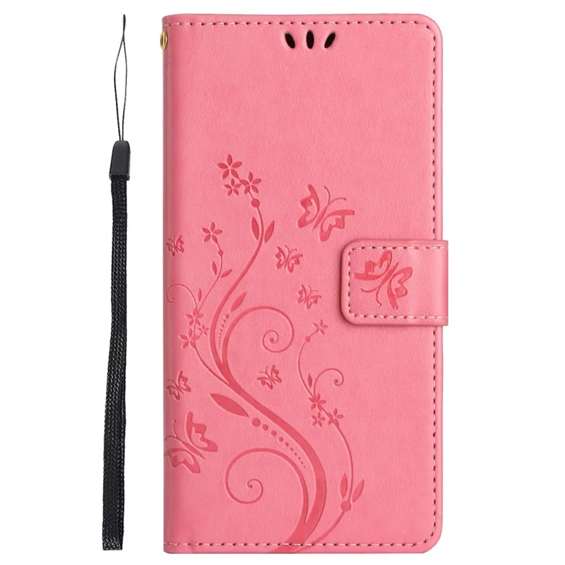 Für Samsung Galaxy Xcover7 Hülle Ledertasche Ständer Handyhülle Schmetterlingsmuster - Pink