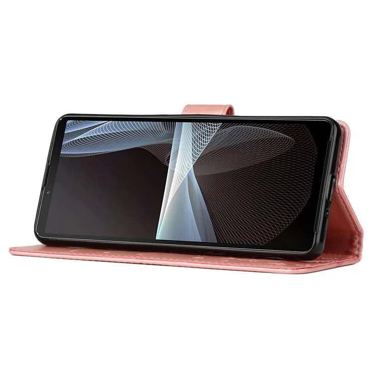Чехол-бумажник из искусственной кожи для Sony Xperia Ace III с бабочками и цветочным рисунком - розовое золото