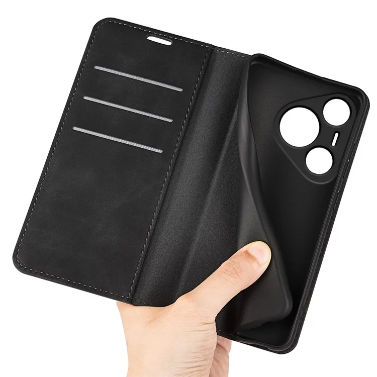 Per Huawei Pura 70 Pro / Pura 70 Pro+ Custodia Portafoglio in Pelle PU con Guscio Interno in TPU Antiurto - Nero