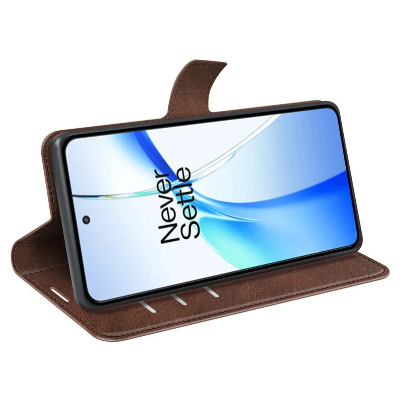 For OnePlus Ace 3V 5G Case Leather Phone Cover with Wallet Card Slots - Brown
