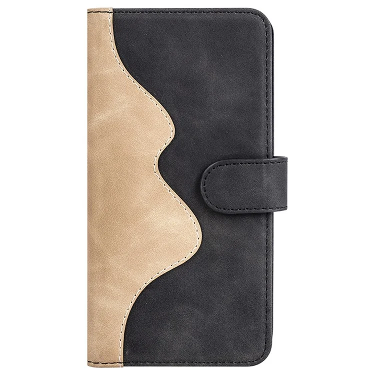 For OnePlus Ace 3V 5G Wallet Case Color Splicing Leather Stand Phone Cover - Black